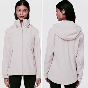 Lululemon Here To Move Water-repellent Hooded Jacket In Ocean Mist Size 8